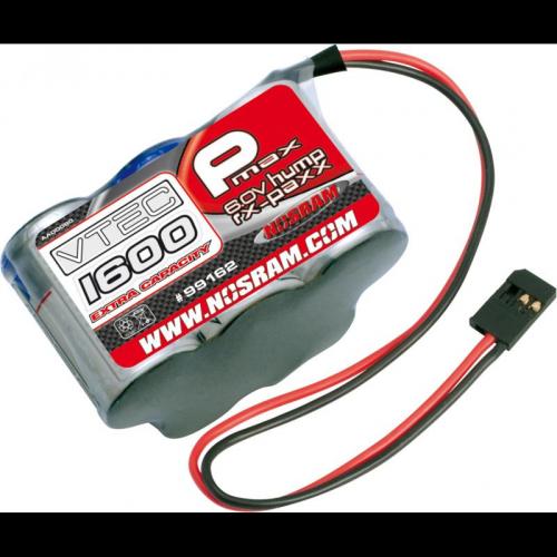 NOSRAM P-MAX VTEC 1600EC Extra Capacity RX-Pack Futaba 6.0V – 1600mAh – Hump,99612