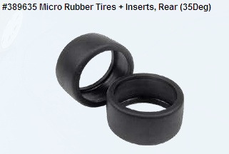 Micro Rubber Tires + Inserts, Rear (35Deg)
